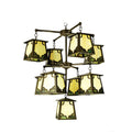 Meyda Tiffany Kirkpatrick 9 Light 36" Wide Chandelier with Green Acrylic Shade