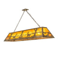 Meyda Tiffany Long Deer at Lake 11 Light 72" Wide Linear Pendant
