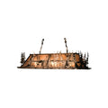 Meyda Tiffany Moose at Dusk 12 Light 72" Wide Billiard Chandelier with Silver Mica Shade