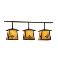 Meyda Tiffany Stillwater Mountain Pine 3 Light 48" Wide Linear Pendant