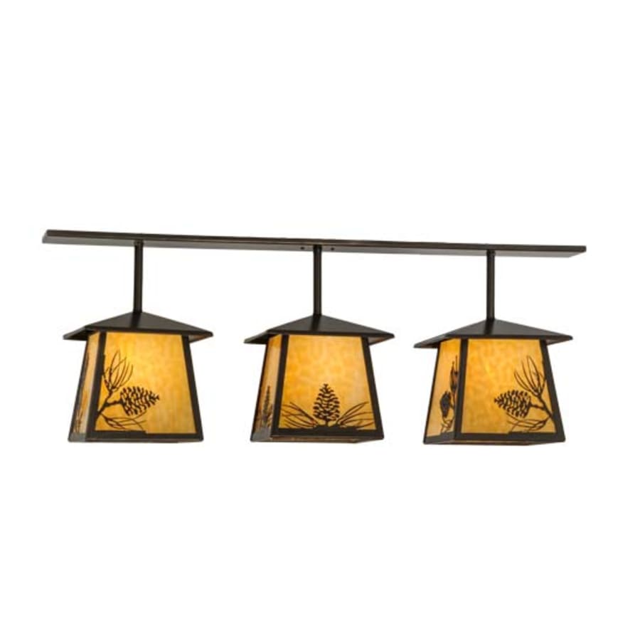 Meyda Tiffany Stillwater Mountain Pine 3 Light 48" Wide Linear Pendant