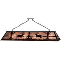Meyda Tiffany Elk at Lake 9 Light 72" Wide Billiard Chandelier with Silver Mica Shade