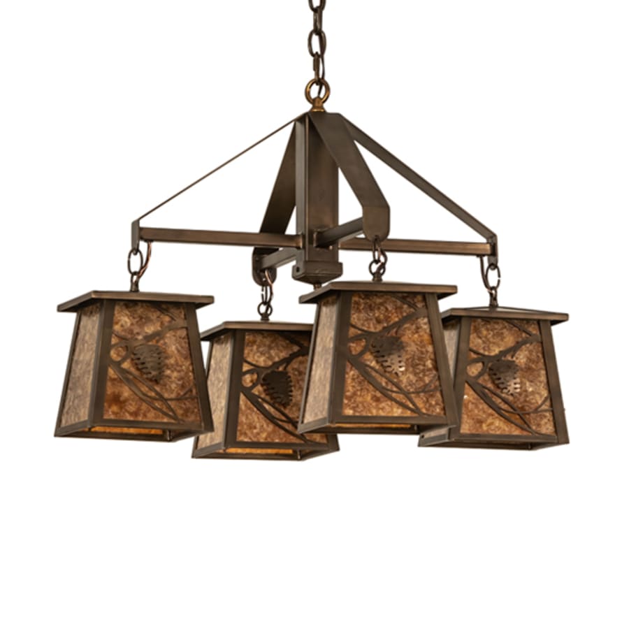 Meyda Tiffany Whispering Pines 4 Light 28" Wide Chandelier