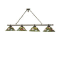 Meyda Tiffany Long Tiffany Rosebush 4 Light 72" Wide Linear Pendant