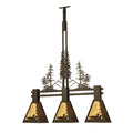 Meyda Tiffany 30" L Loon Tall Pines 3 Light Island Chandelier