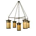 Meyda Tiffany 71.5" W Fulton Englewood 5 Light Hanging Lantern Chandelier