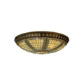 Meyda Tiffany Fleur-de-lis 12 Light 75-1/2" Wide Flush Mount Ceiling Fixture with Tiffany Glass Shade