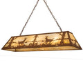Meyda Tiffany Long Deer at Lake 11 Light 72" Wide Linear Pendant