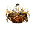Meyda Tiffany Antlers Elk 10 Light 51" Wide Antler Chandelier with Brown Mica Shade