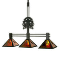 Meyda Tiffany Oak Tree Oak Leaf 3 Light 45" Wide Linear Pendant