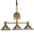 Meyda Tiffany Oak Tree Oak Leaf 3 Light 45" Wide Linear Pendant