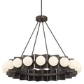 Minka Lavery Vestra 38" Wide LED Ring Chandelier with Etched, Opal Glass Shades