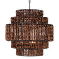 Minka Lavery Beaudelle 9 Light 30" Wide Wood Pendant with Wood Bead Shade