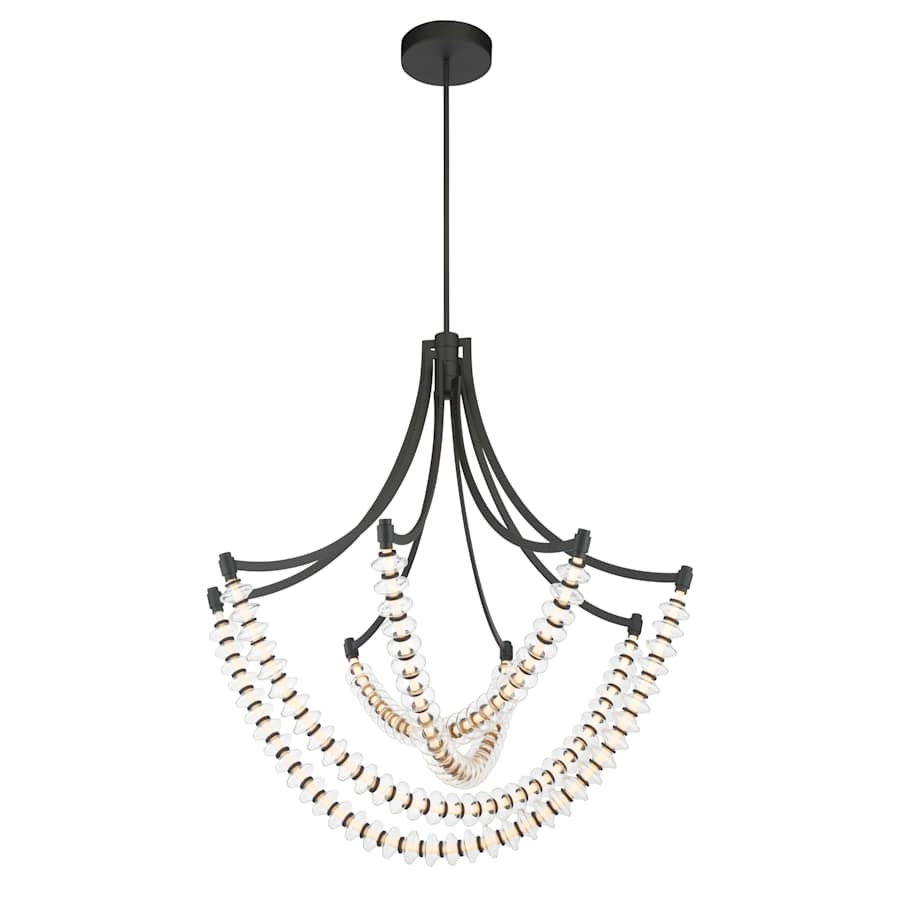 Minka Lavery Pearl 39" Wide LED Abstract Chandelier with Clear, Blown Glass Shades
