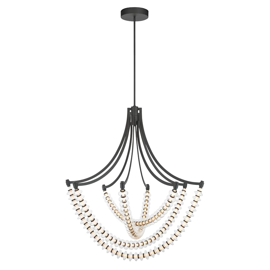 Minka Lavery Pearl 39" Wide LED Abstract Chandelier with Clear, Blown Glass Shades