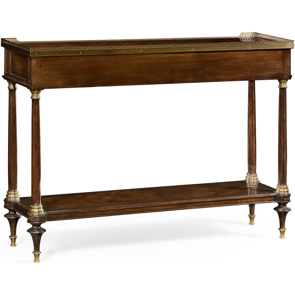 Jonathan Charles Brompton French Style Mahogany Console with Brass Gallery (494892-BMA)