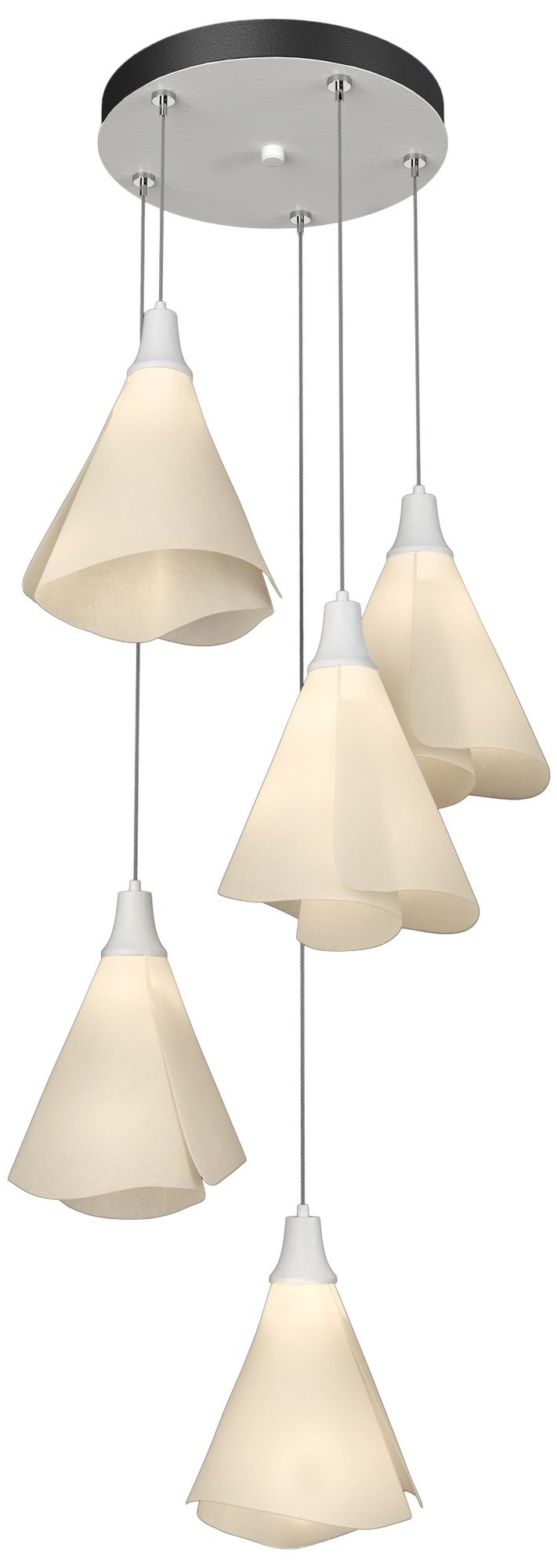 Mobius 17.3" Wide 5-Light White Pendant With Spun Frost Shade