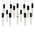 Modern Forms Cinema 40" Wide LED Crystal Linear Pendant with Clear, Seedy Crystal Shades