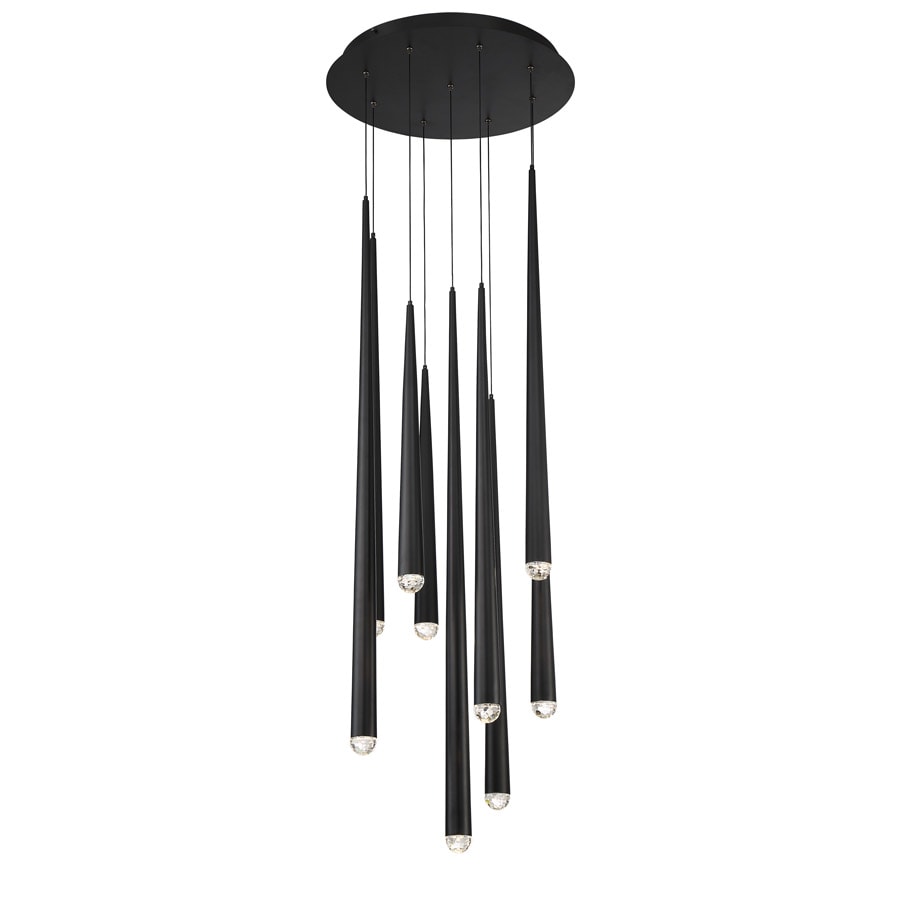 Modern Forms Cascade 9 Light 17" Wide LED Suspended Multi Light Pendant with K-2 Hand Cut Clear Crystal Shades