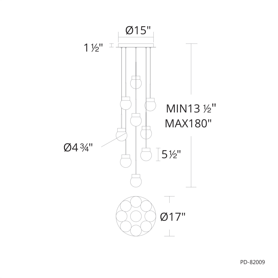 Modern Forms Double Bubble 9 Light 17" Wide LED Suspension Multi Light Pendant