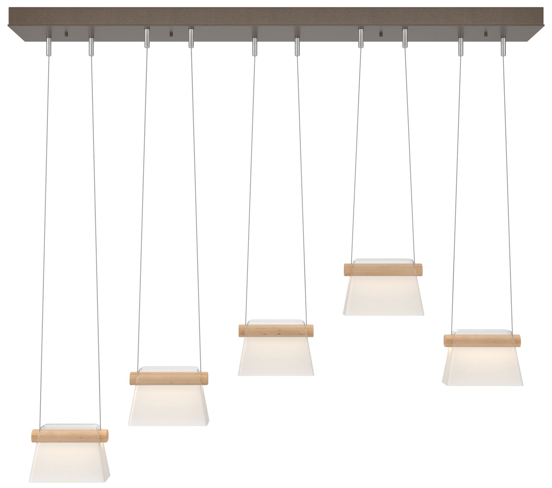 More Cowbell LED Pendant - Bronze - Maple Wood - Clear - Frosted Diffuser