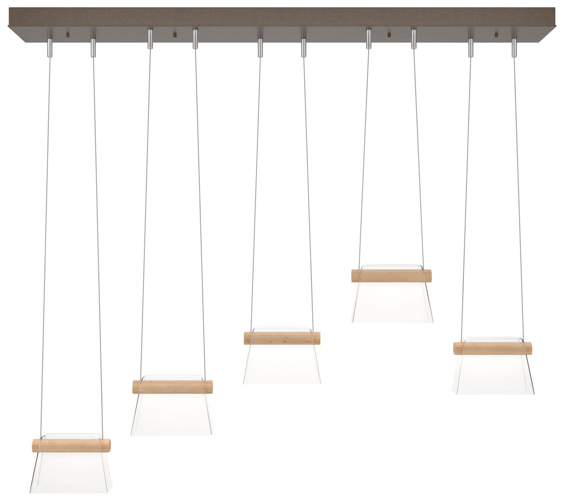 More Cowbell LED Pendant - Bronze - Maple Wood - Clear