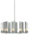 New Town 30"W 10 Arm Vintage Platinum Chandelier With Seeded Clear Gla