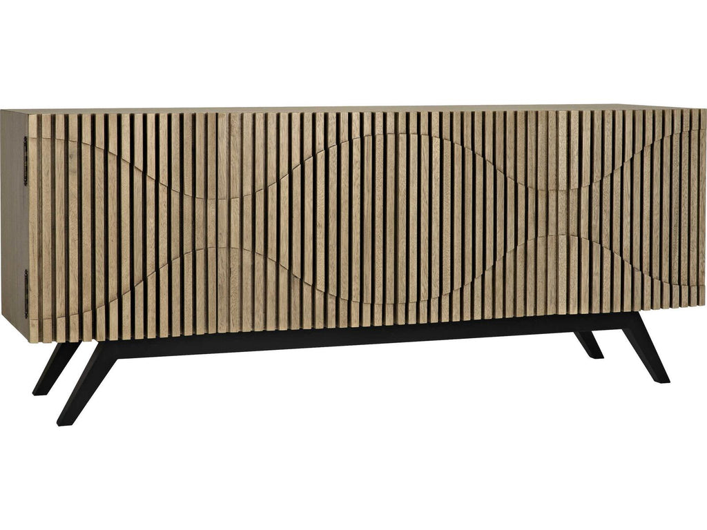 Illusion 78 Inch Walnut Wood Bleached Sideboard with Metal Base