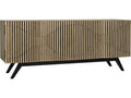 Illusion 78 Inch Walnut Wood Bleached Sideboard with Metal Base