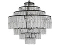 Noir 8-Light Black Clear Glass Tiered Chandelier