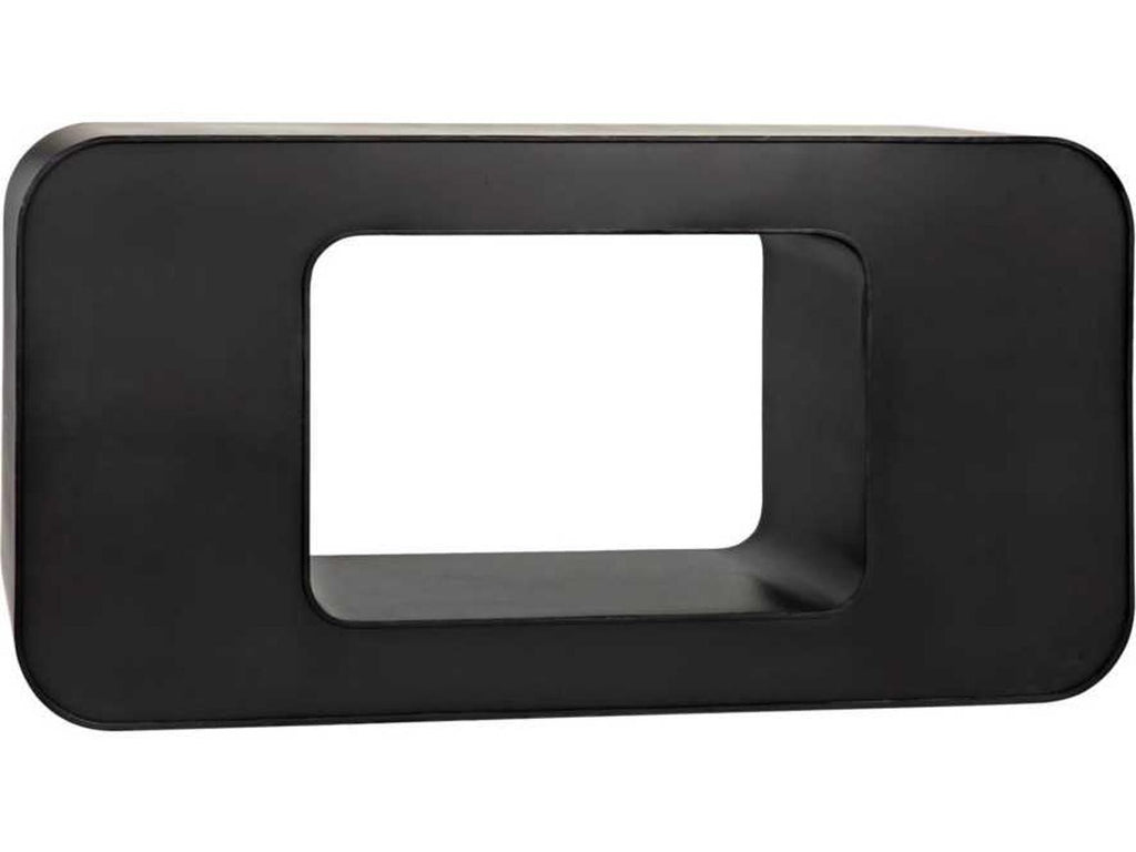 Shylock Rectangular Metal Console Table in Matte Black