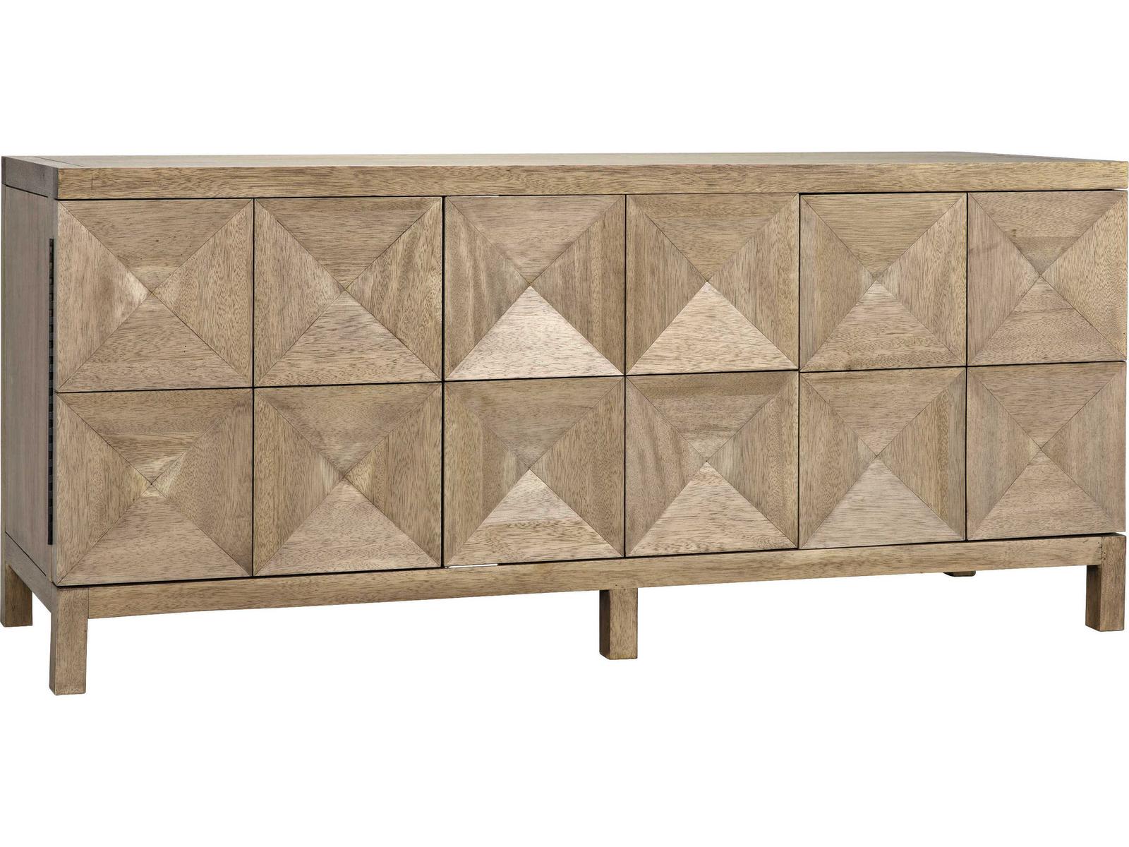 Quadrant 3-Door Sideboard in Washed Walnut with Carved Detail