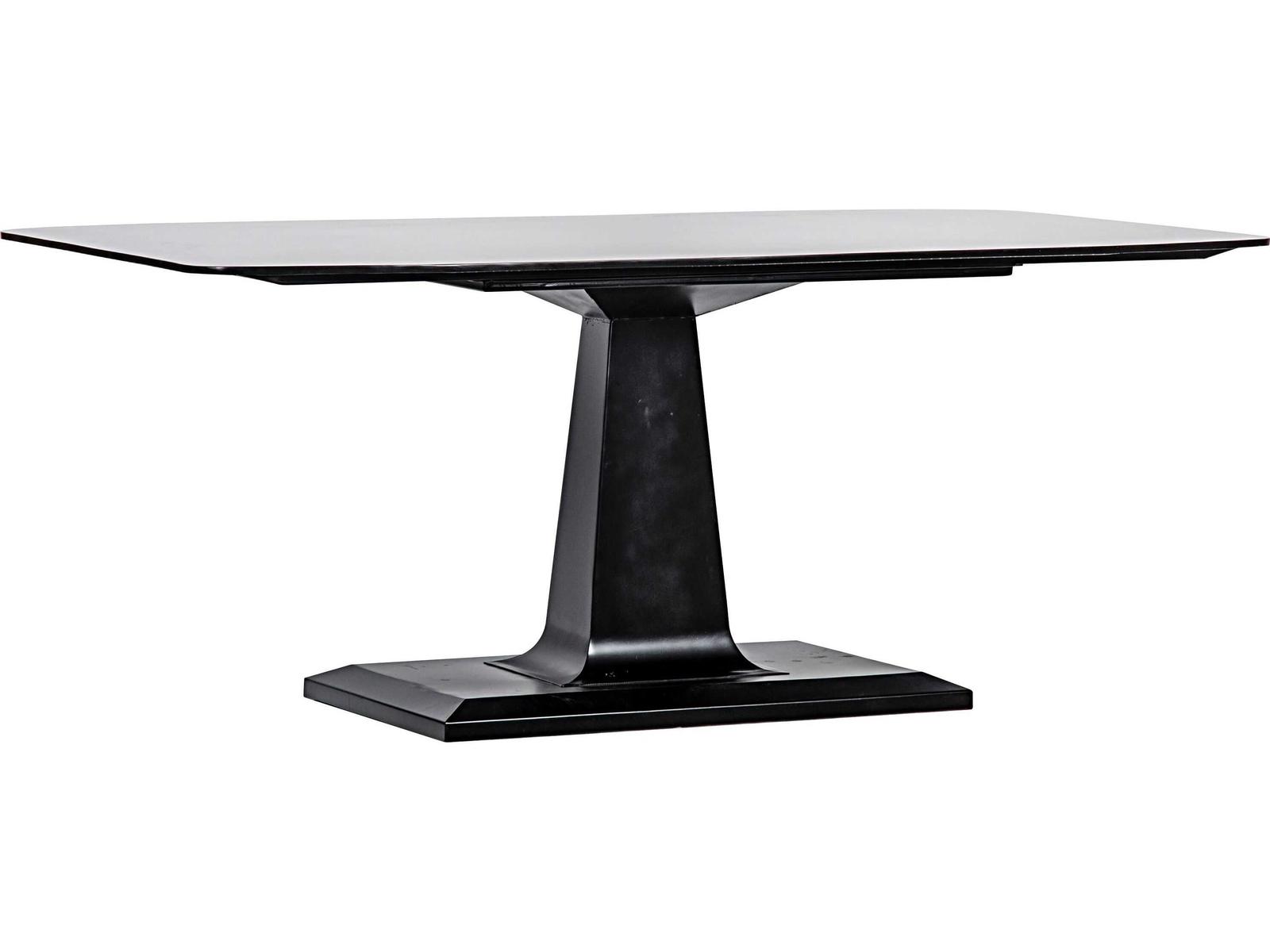 Amboss Rectangle Dining Table in Matte Black Industrial Steel