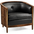Jonathan Charles Knightbridge Tub Chair with Black Leather (495196-BMA-L012)