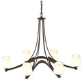 Oval Ribbon 38.5" Wide 6 Arm Bronze Chandelier With Opal Glass