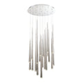 Modern Forms PD-41721R-PN 3500K 147 Watt Cascade Crystal LED Round Chandelier in Polished Nickel