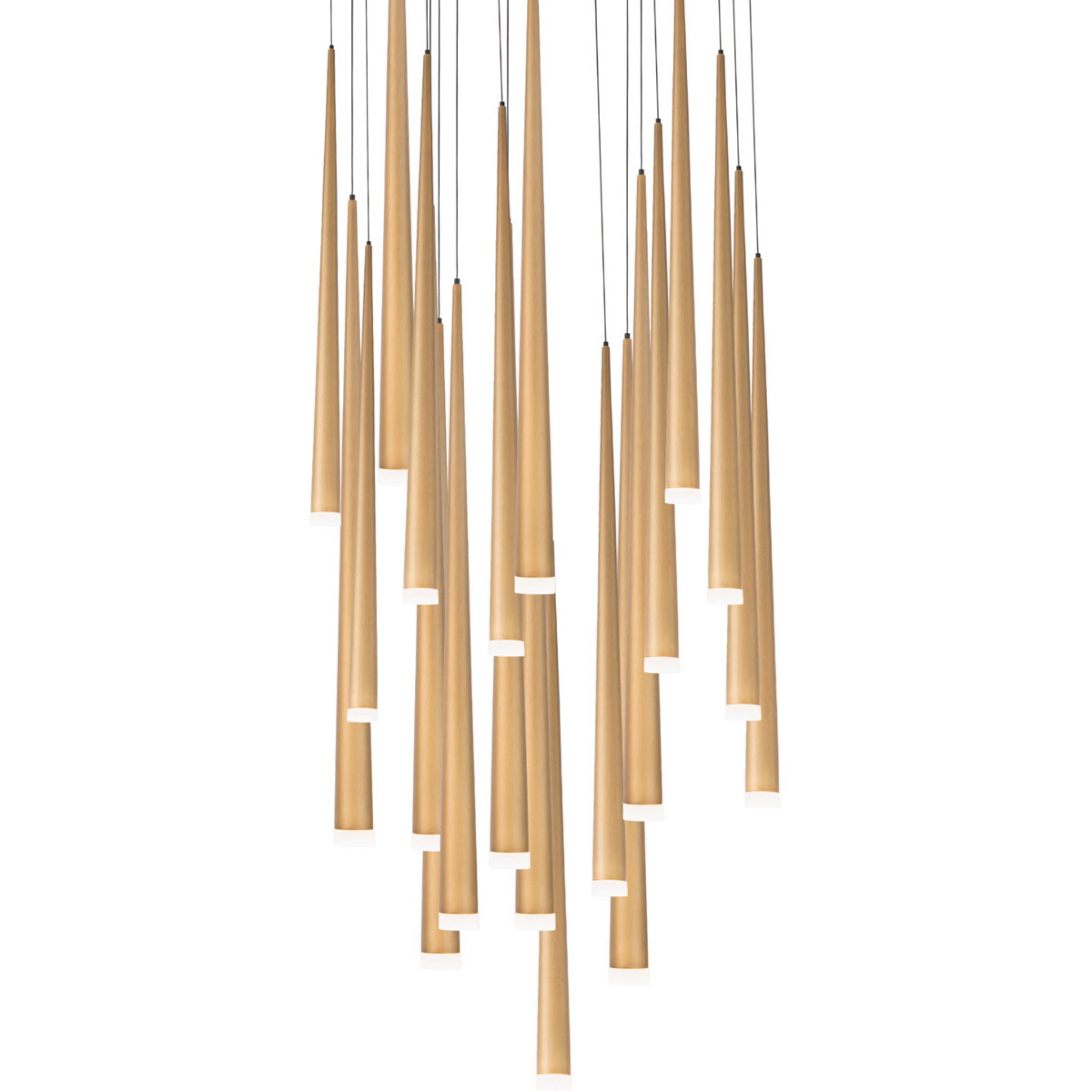 Modern Forms PD-41821R-AB 3500K 147 Watt Cascade Etched Glass LED Round Chandelier in Aged Brass