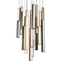 Modern Forms PD-64821R-BK/AB-BK 3000K 115 Watt Chaos LED Round Chandelier in Black & Aged Brass & Black