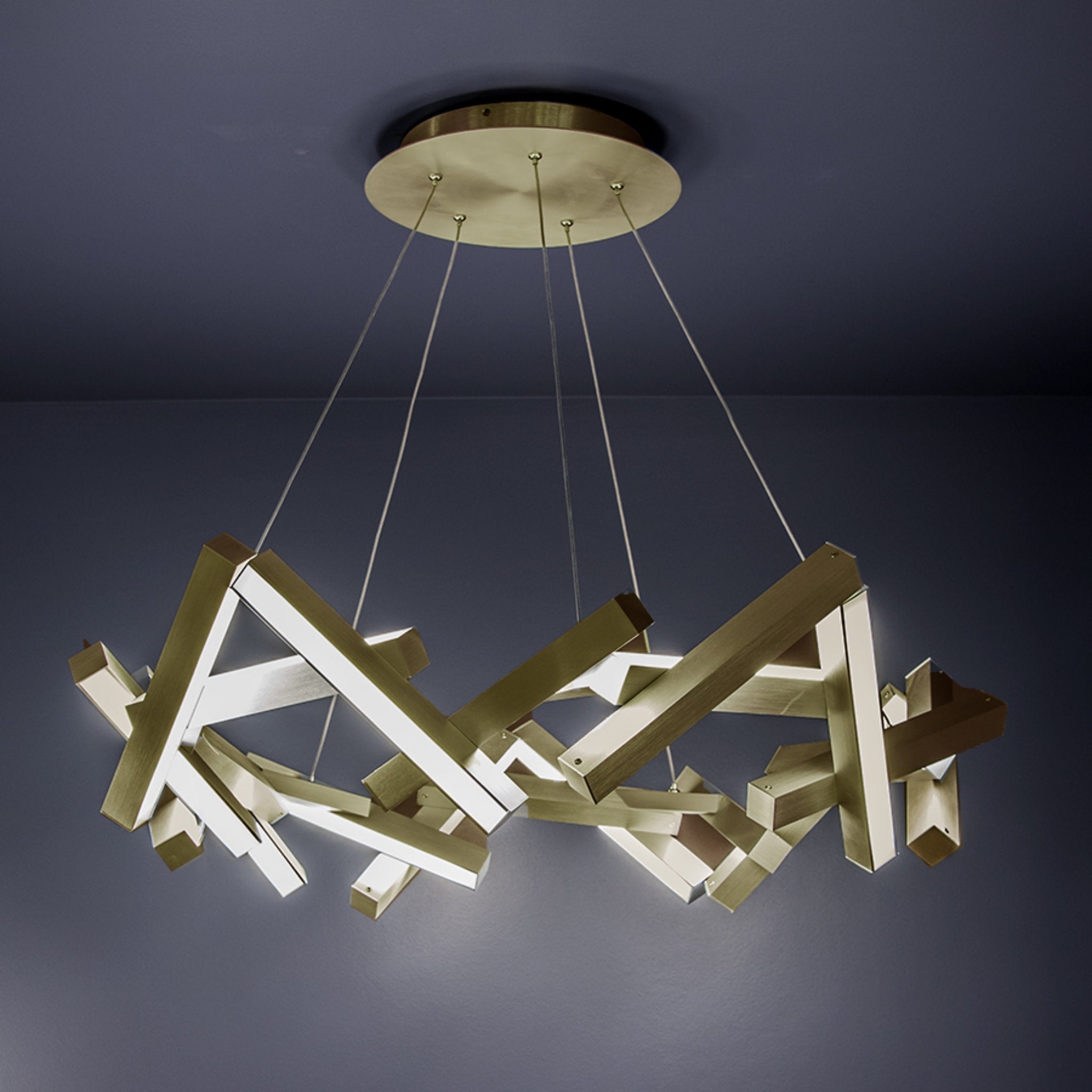 Modern Forms PD-64834-AB 3000K 40 Watt Chaos LED Round Chandelier in Aged Brass