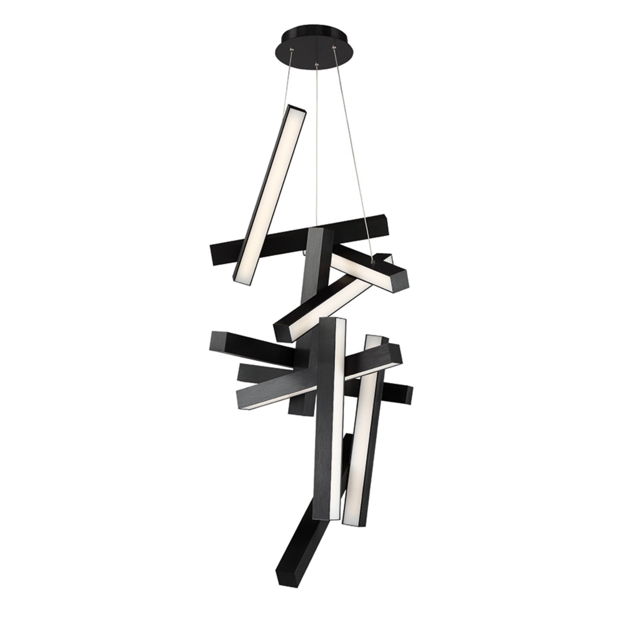 Modern Forms PD-64849-BK 3000K 30 Watt Chaos LED Vertical Chandelier in Black
