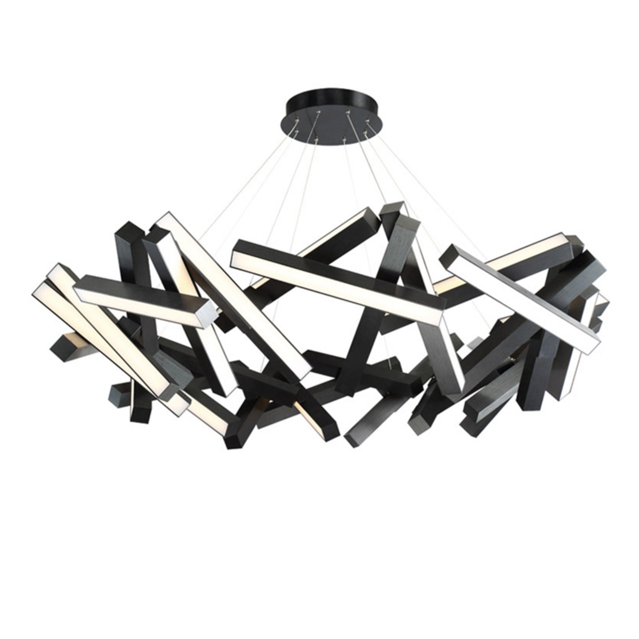 Modern Forms PD-64861-BK 3000K 60 Watt Chaos LED Round Chandelier in Black