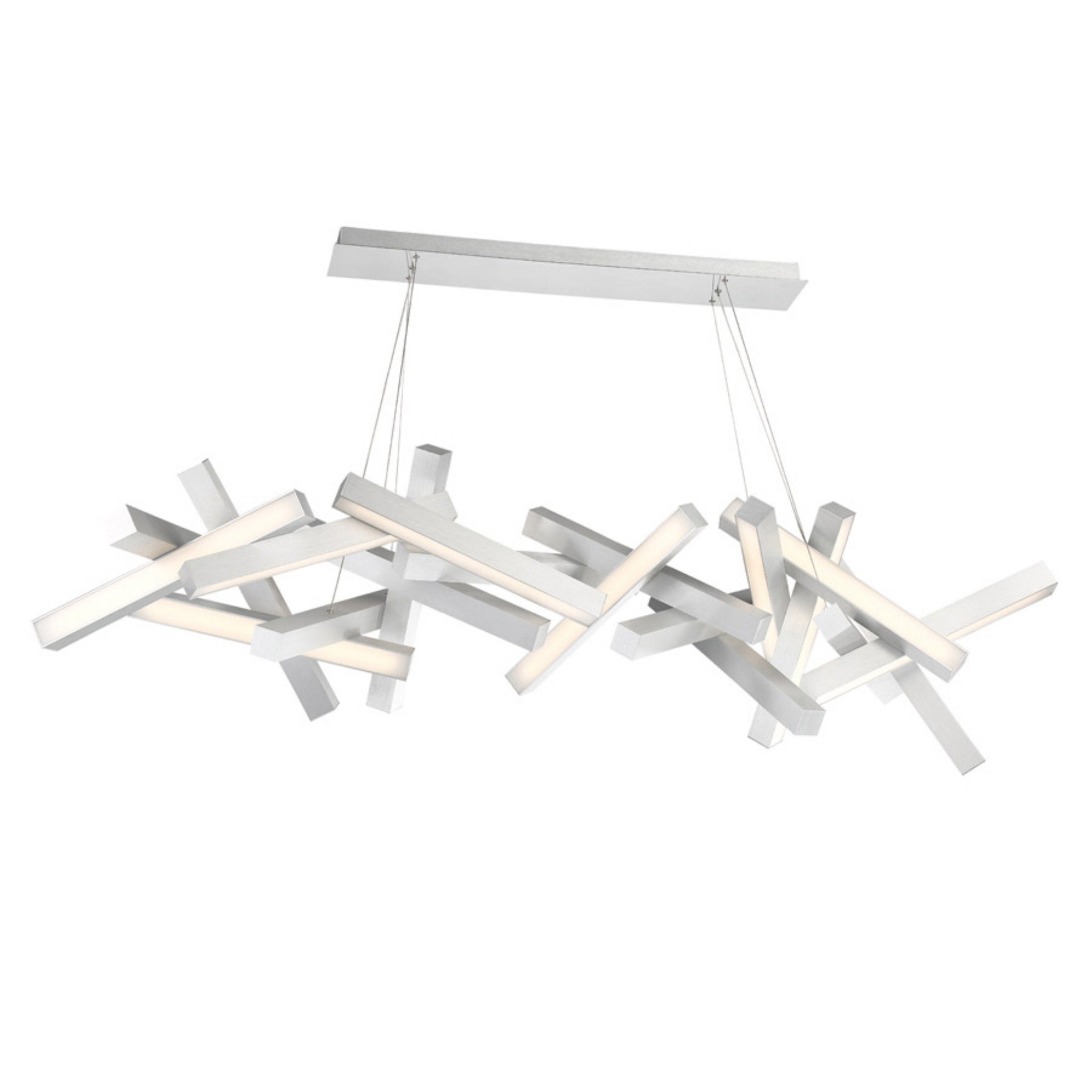 Modern Forms PD-64872-AL 3000K 58 Watt Chaos LED Linear Chandelier in Brushed Aluminum