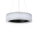 Rhiannon 28in LED Round Chandelier 3000K with Reclaimed Crystal in Black