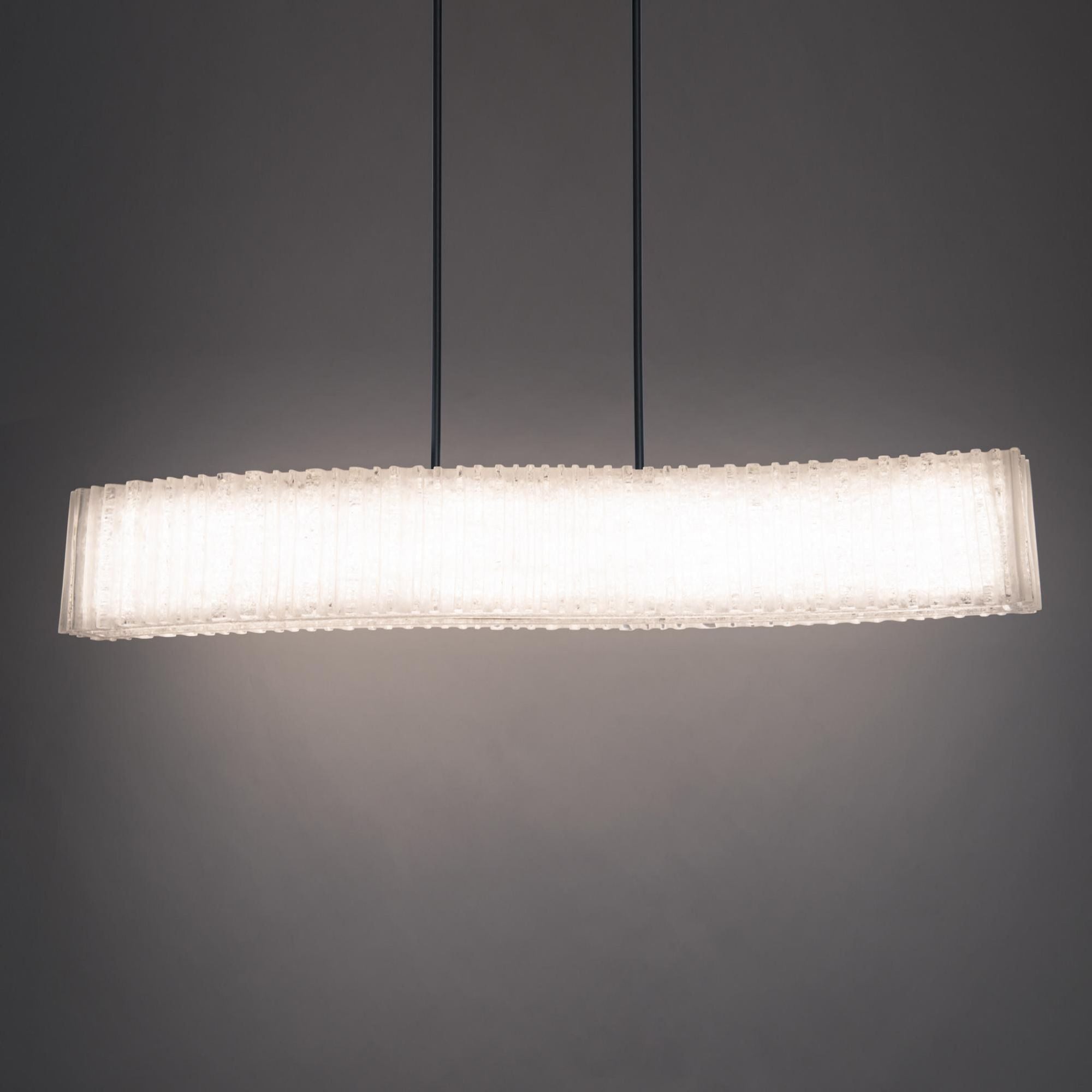 Rhiannon 48in LED Linear Chandelier 3000K with Reclaimed Crystal in Black
