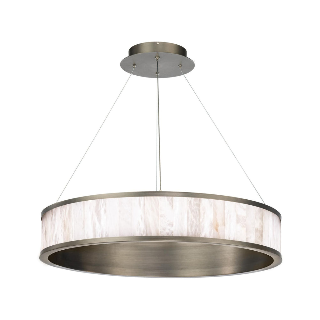 Coliseo 28in LED Round Chandelier 3000K with Spanish Alabaster in Antique Nickel