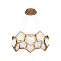 Starlight Starbright 26in LED Round Chandelier 3000K with Crushed Crystal in Aged Brass