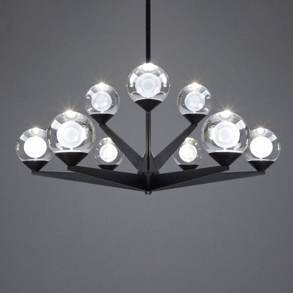 Double Bubble 27in LED 9 Light Chandelier 3000K in Black