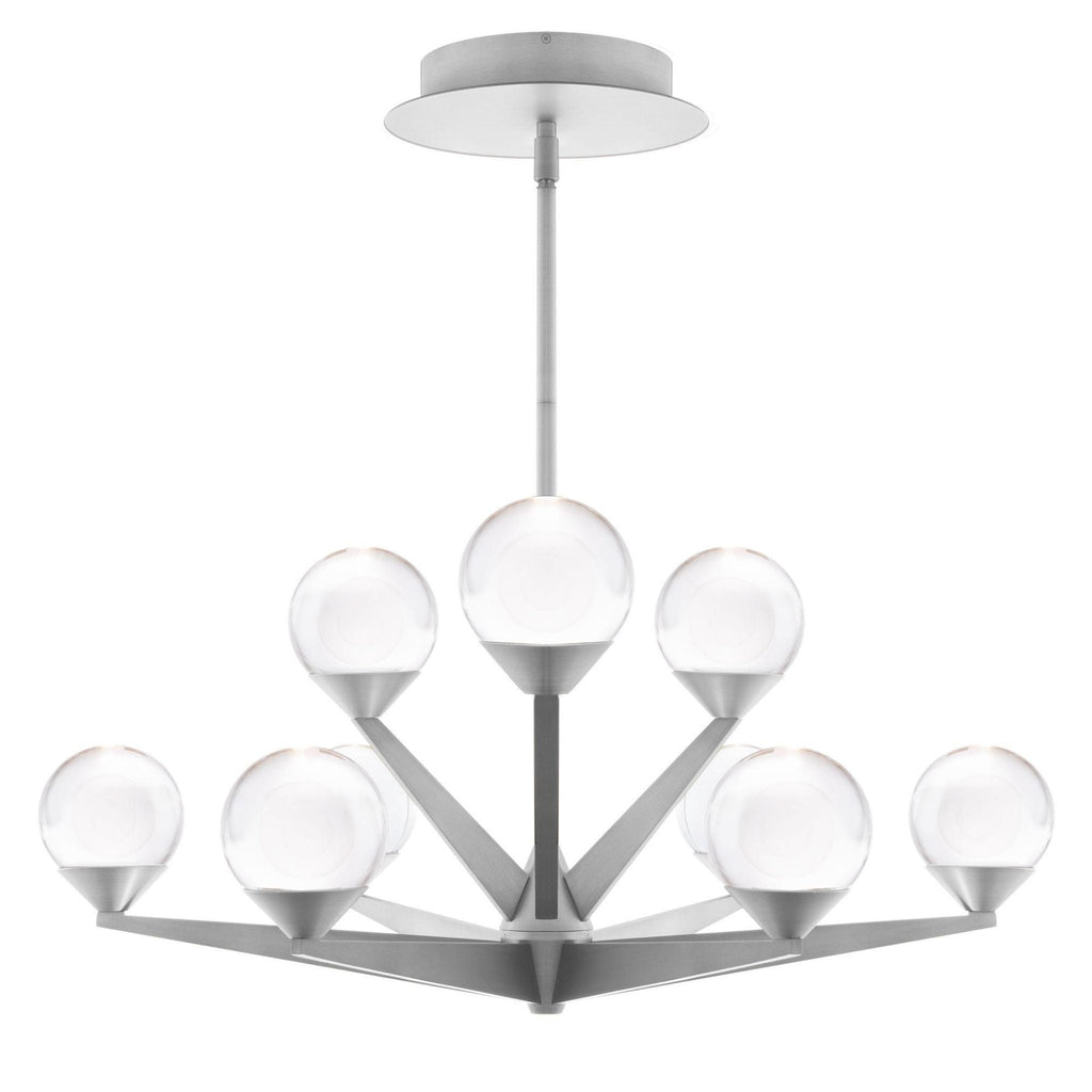 Double Bubble 27in LED 9 Light Chandelier 3000K in Satin Nickel