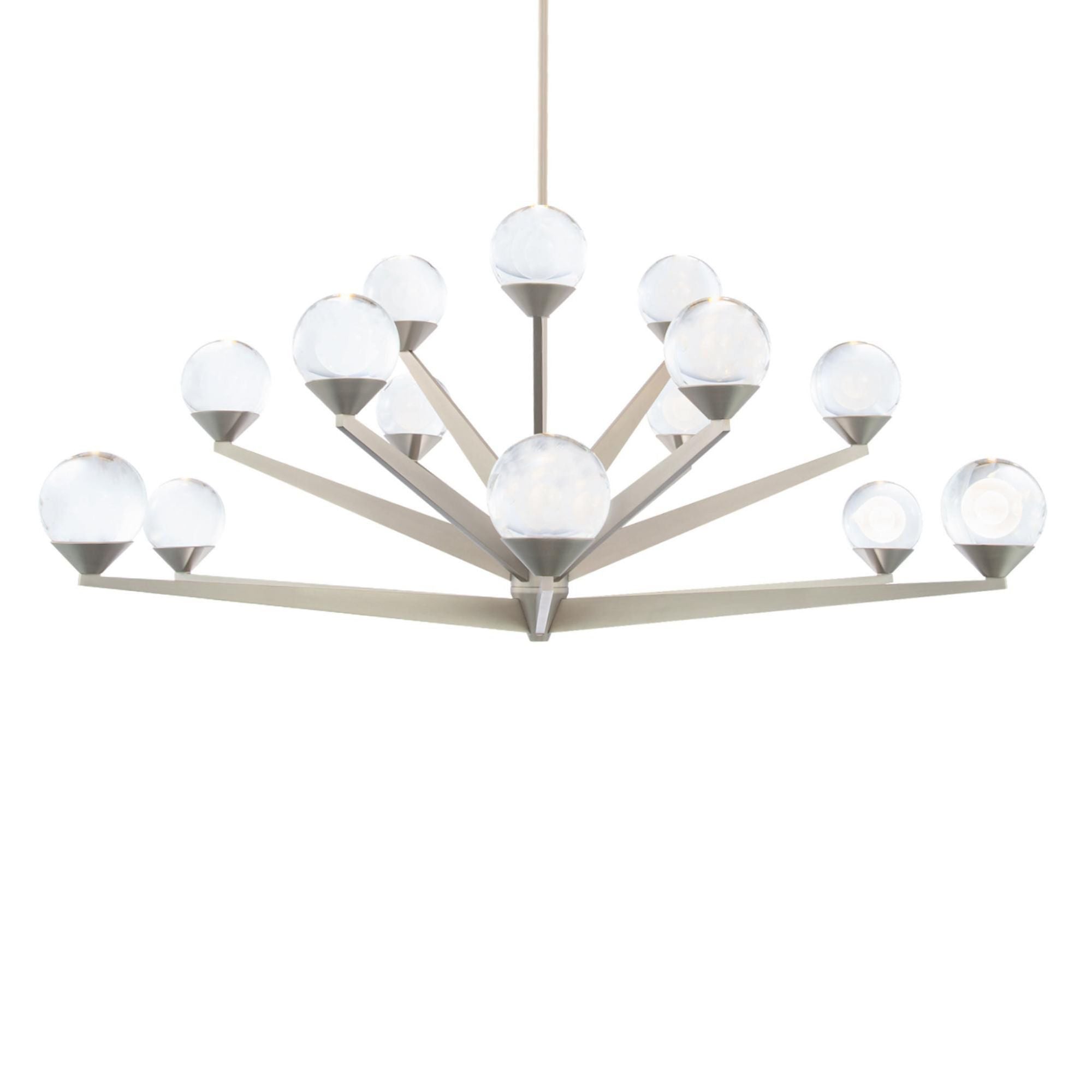 Double Bubble 37in LED 15 Light Chandelier 3000K in Satin Nickel