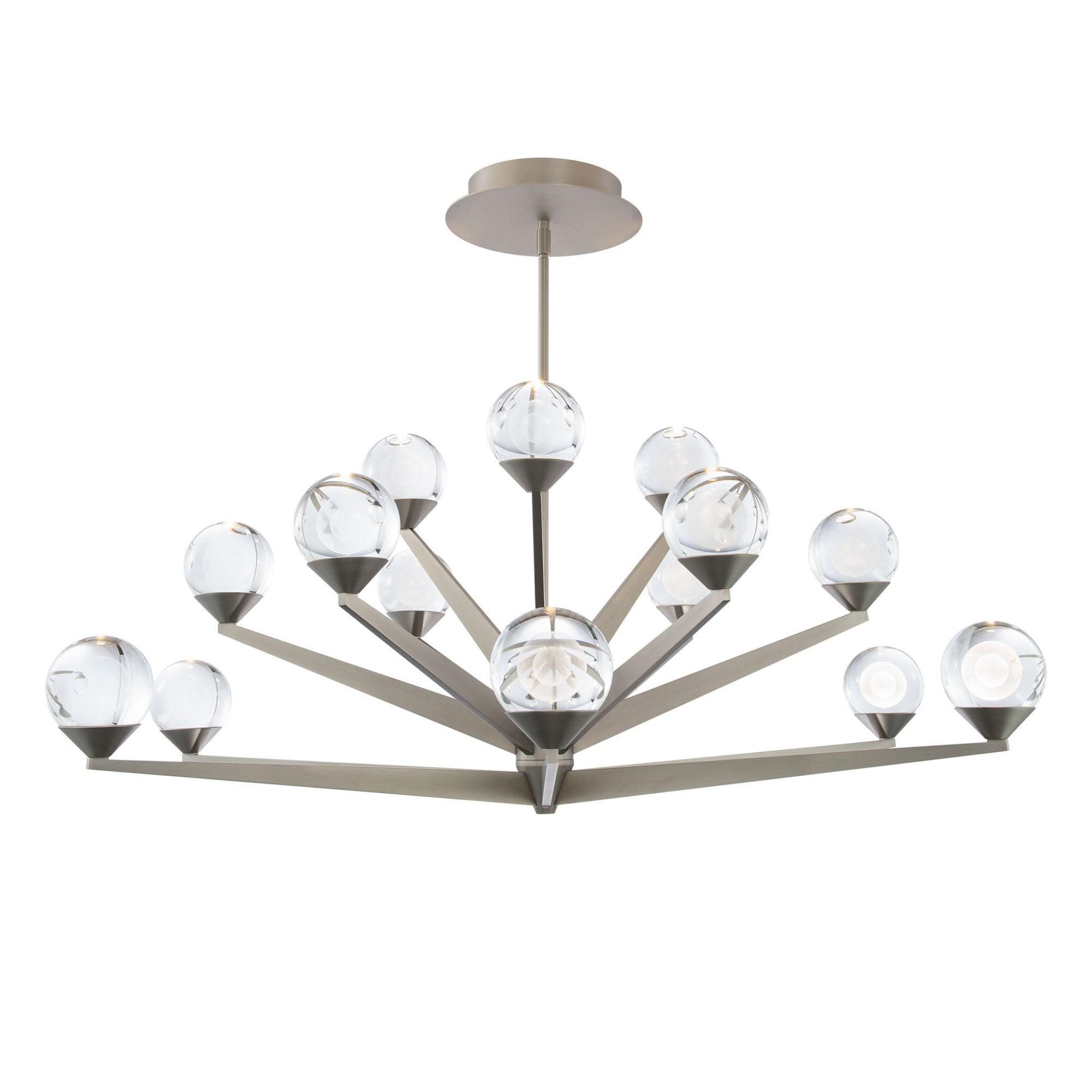 Double Bubble 37in LED 15 Light Chandelier 3000K in Satin Nickel